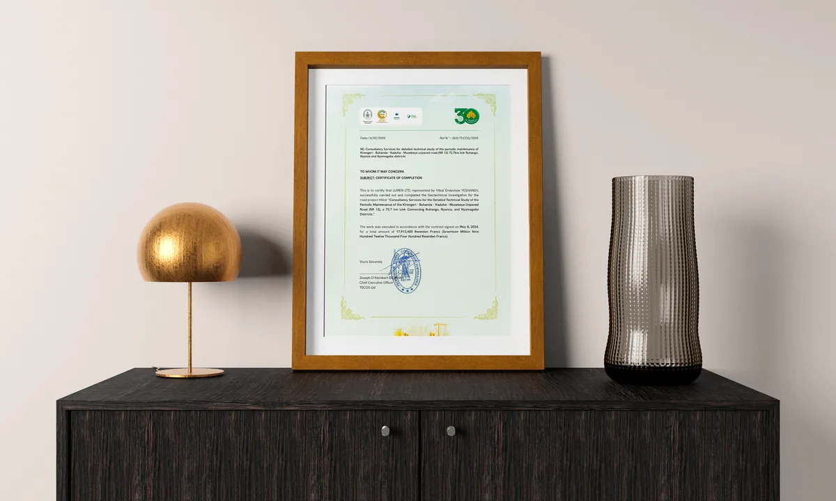 TECOS Ltd certificate of completion