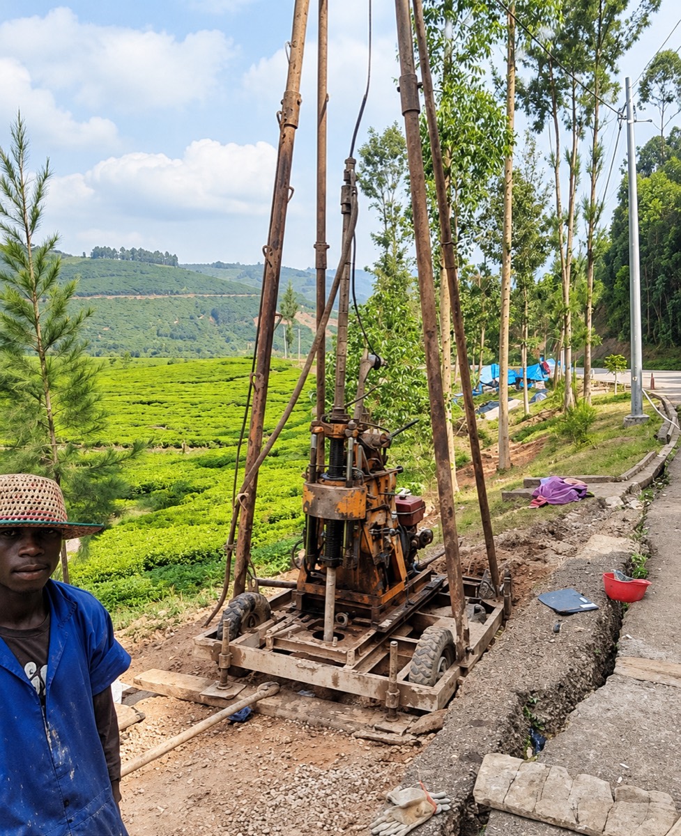 Drilling at a tea plantation investigation point