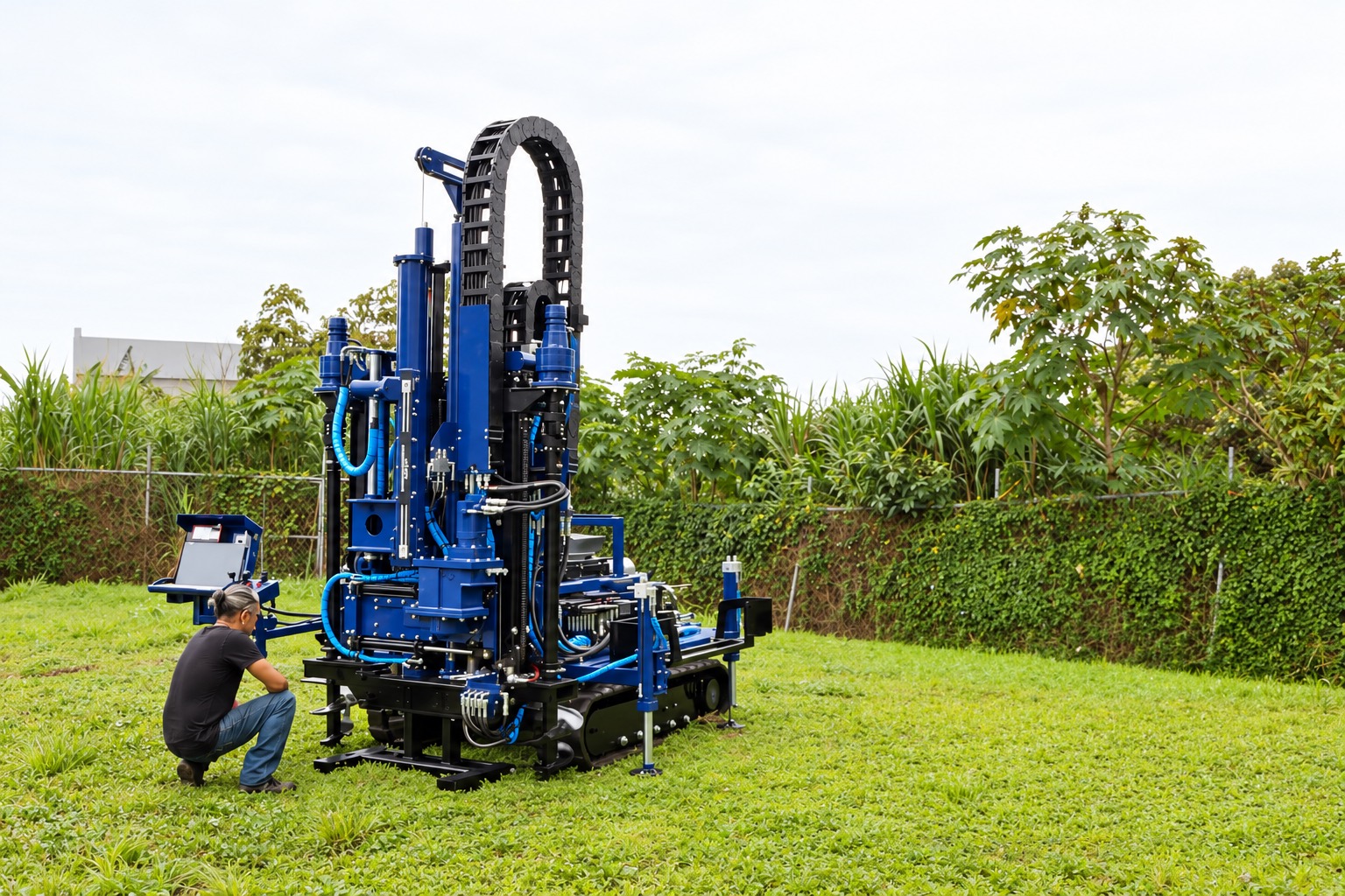 Track-mounted core drilling rig